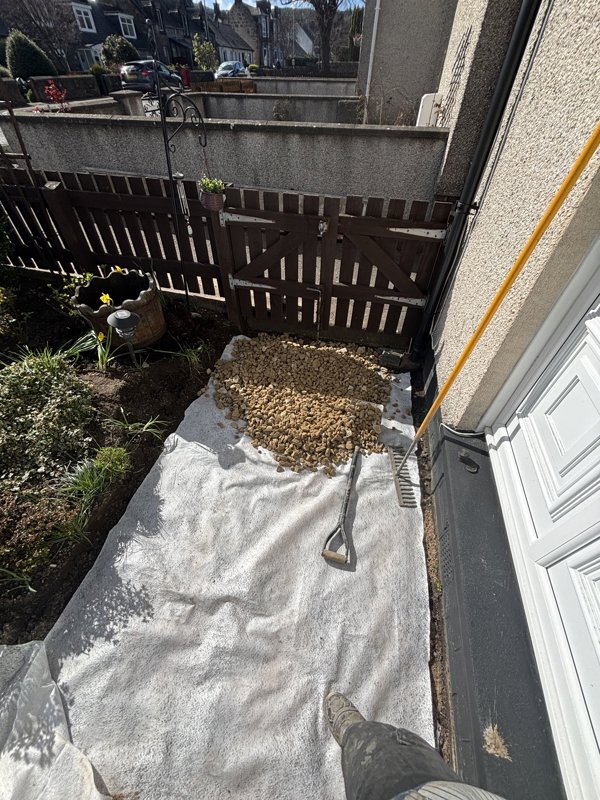 Resin Bound pathways and patio area - Before