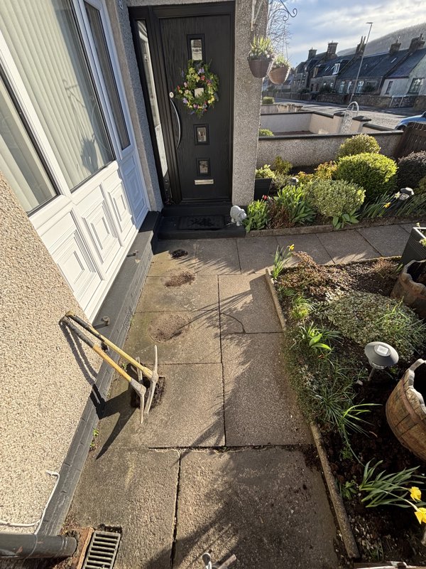 Resin Bound pathways and patio area - Before